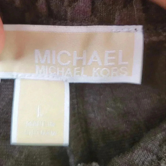 Michael Kors textured pattern ankle length gold hardware logo pants - Picture 3 of 8